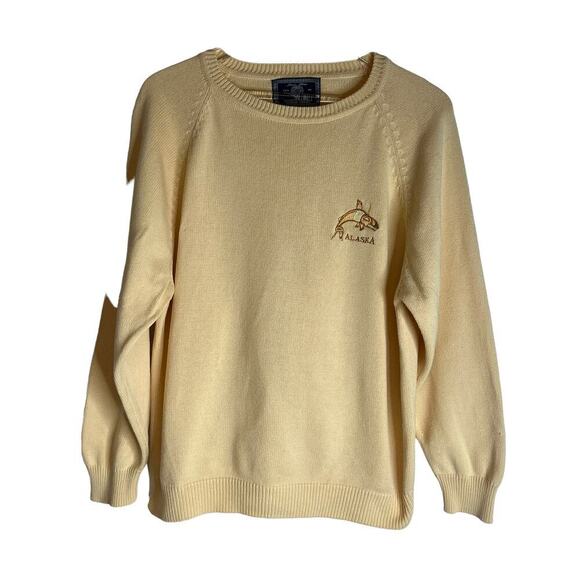 Vintage Alaska Northern Lights Clothing Co Crew Neck First Nations Fish Sweater - Picture 1 of 5